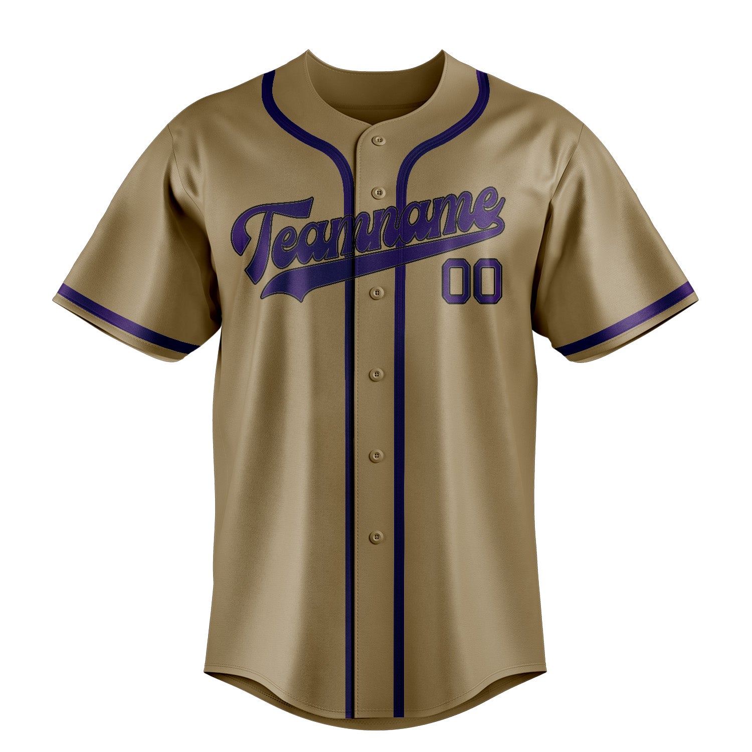 Benutzerdefiniertes Professionelles Hellkhaki Lila Baseballtrikot
