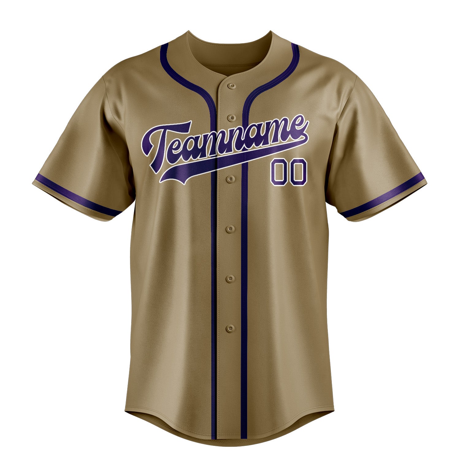 Benutzerdefiniertes Professionelles Hellkhaki Lila Baseballtrikot
