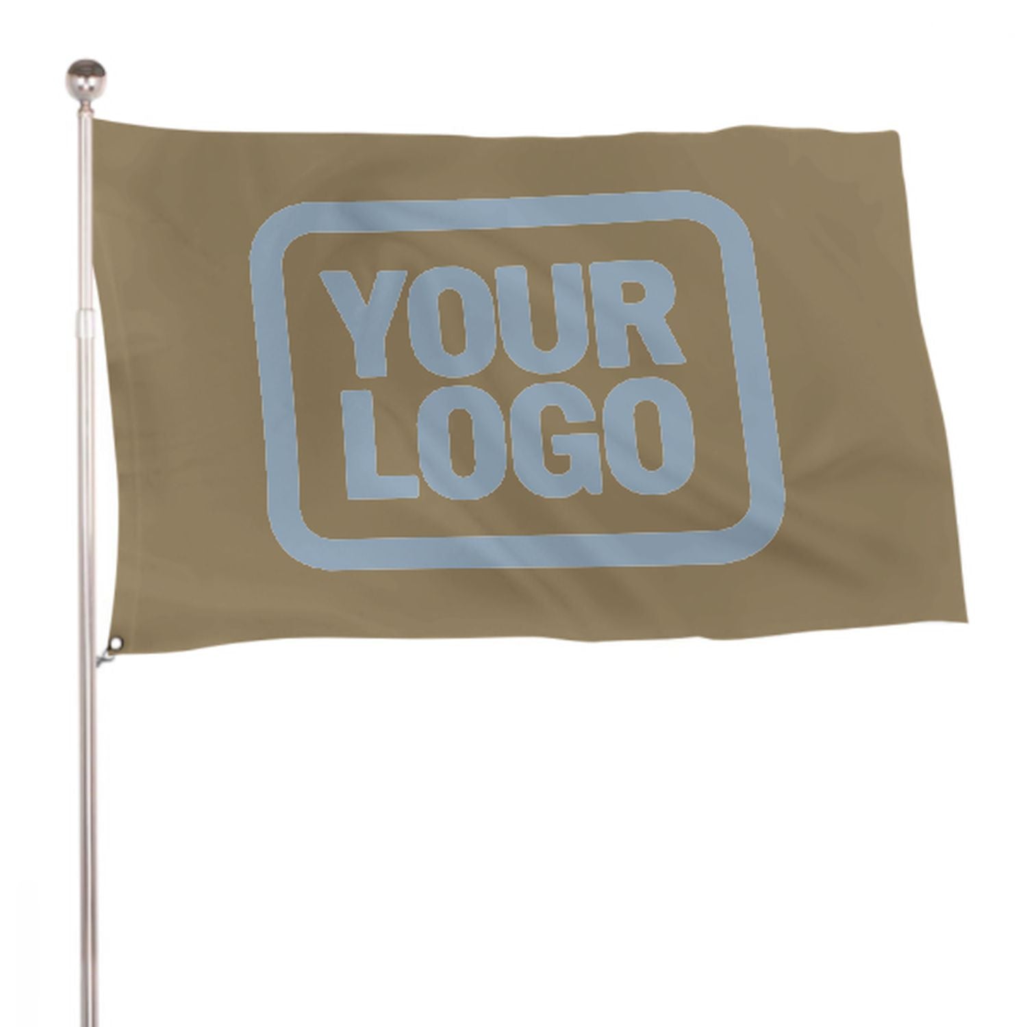 Maßgeschneidertes Hellkhaki Hellblau Flagge