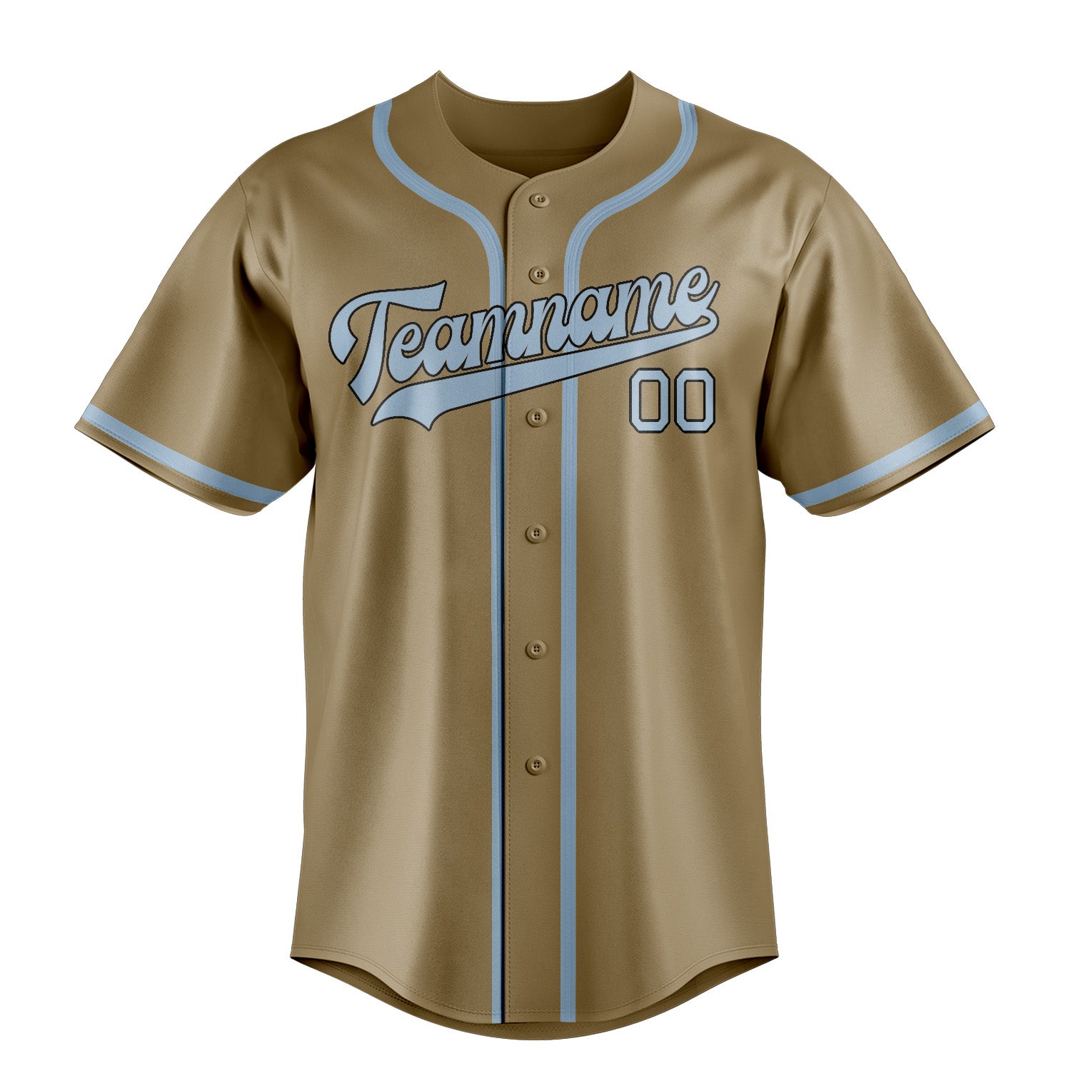 Benutzerdefiniertes Professionelles Hellkhaki Hellblau Baseballtrikot