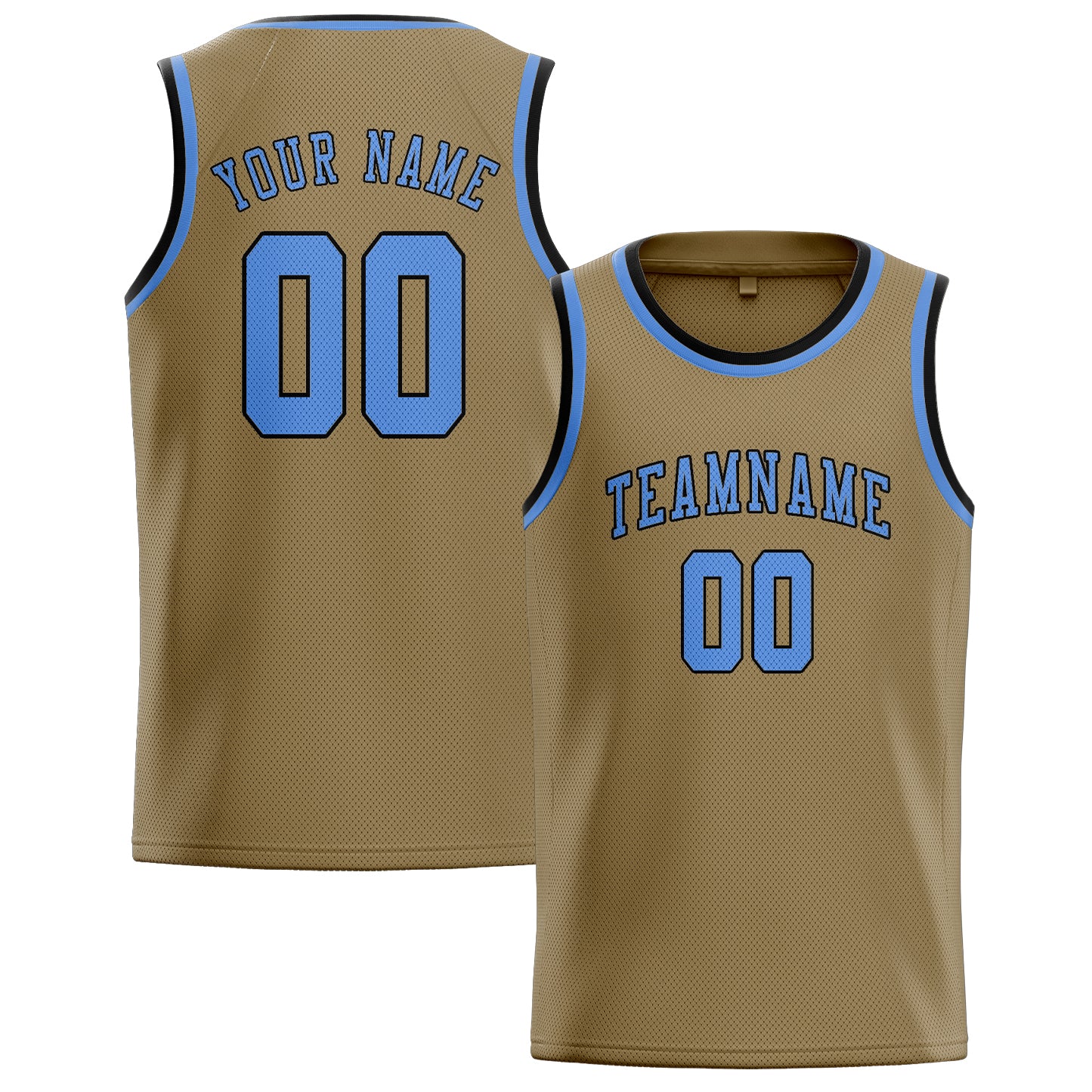 Benutzerdefiniertes Professionelles Hellkhaki Hellblau Basketballtrikot