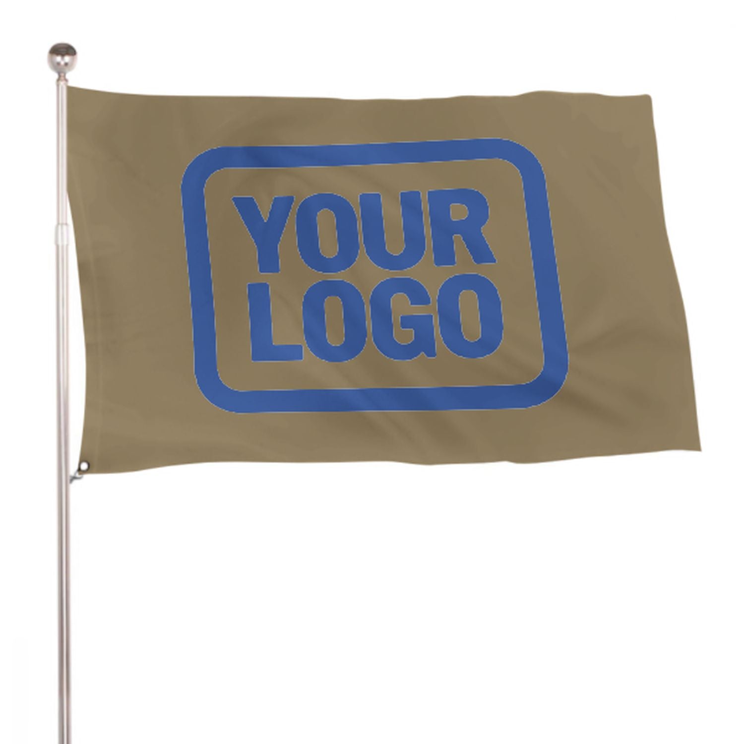 Maßgeschneidertes Hellkhaki Himmelblau Flagge