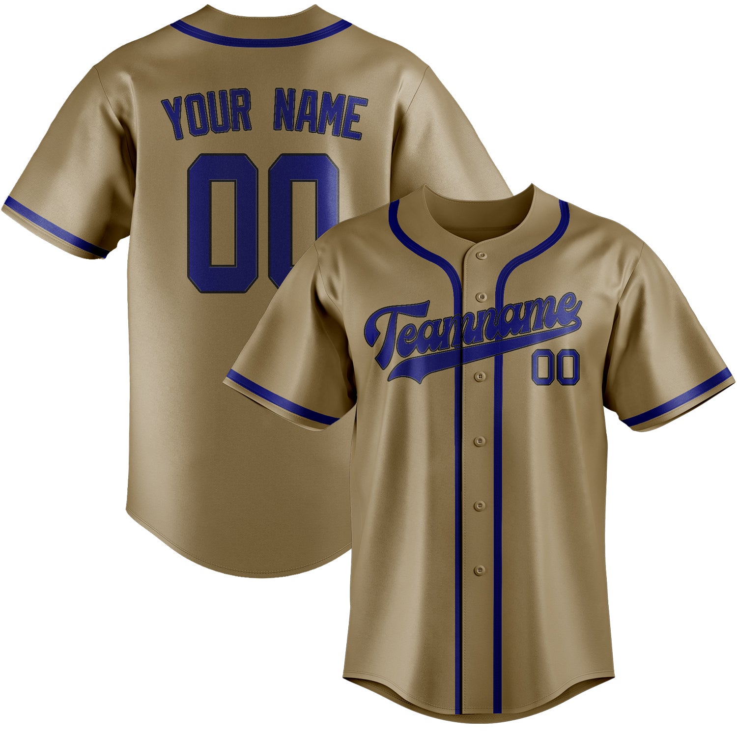 Benutzerdefiniertes Professionelles Hellkhaki Himmelblau Baseballtrikot
