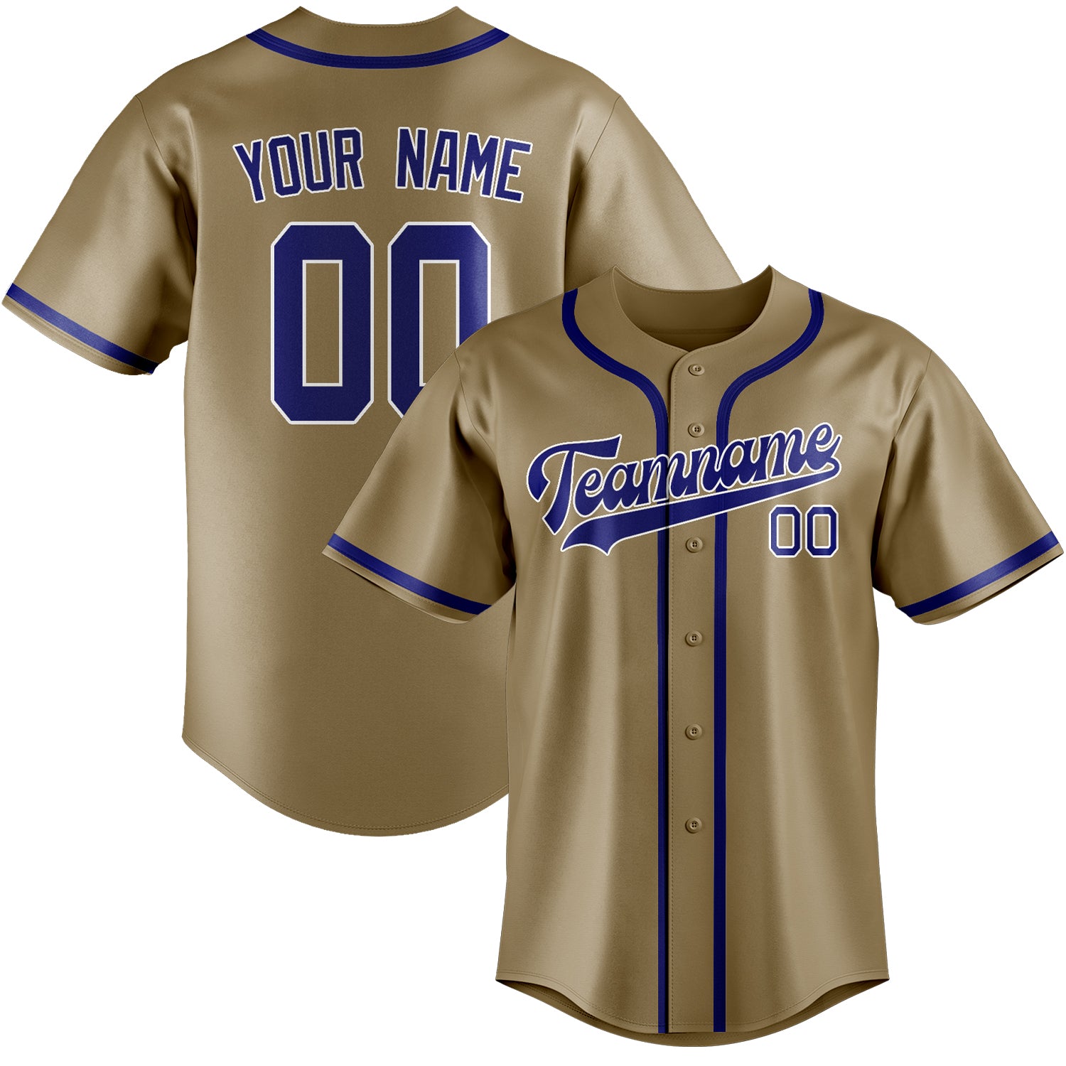 Benutzerdefiniertes Professionelles Hellkhaki Himmelblau Baseballtrikot