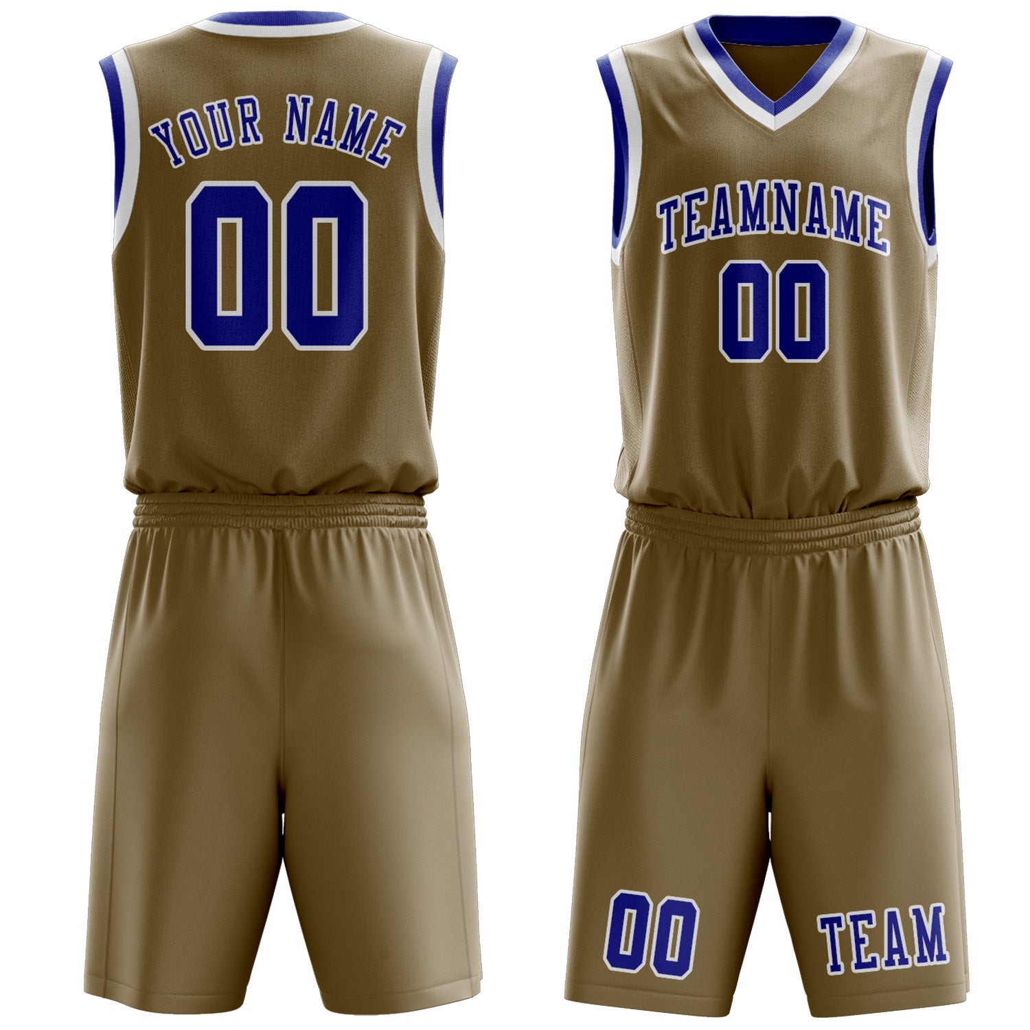 Benutzerdefiniertes Professionelles Hellkhaki Himmelblau Basketballtrikot-Set