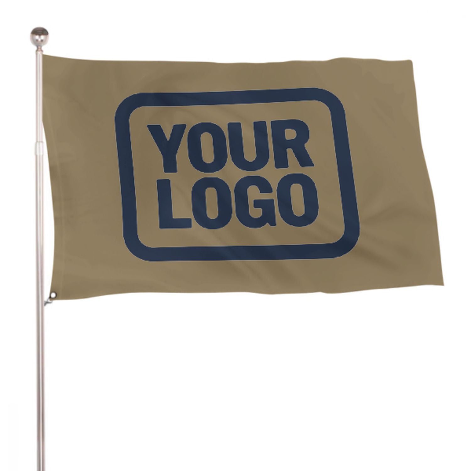 Maßgeschneidertes Hellkhaki Marineblau Flagge