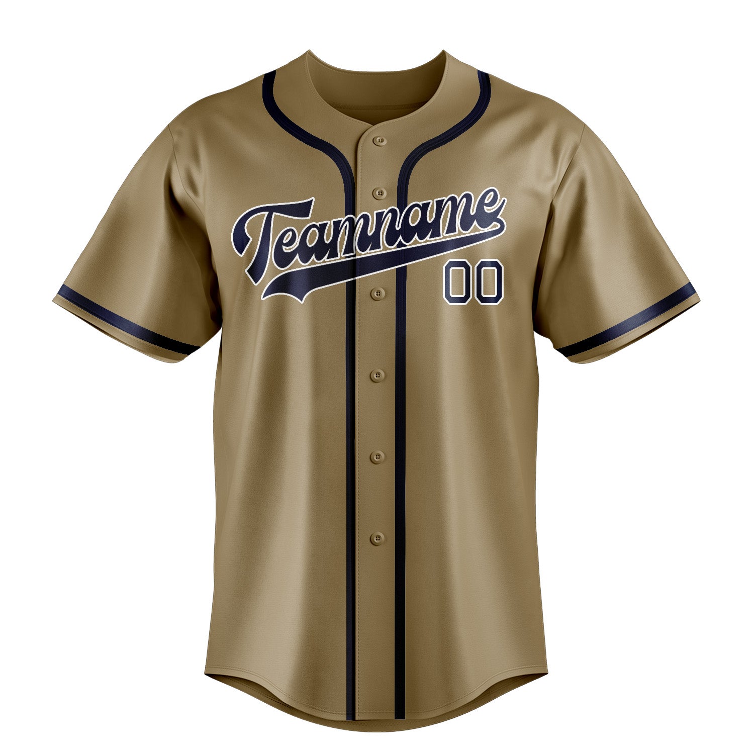 Benutzerdefiniertes Professionelles Hellkhaki Marineblau Baseballtrikot