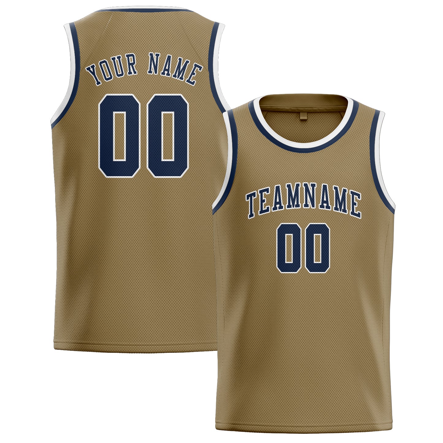 Benutzerdefiniertes Professionelles Hellkhaki Marineblau Basketballtrikot