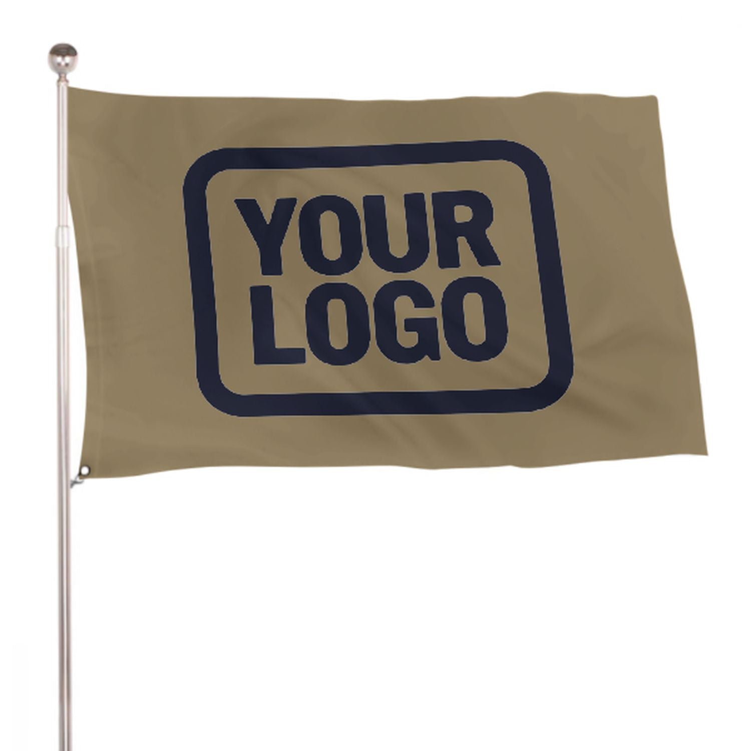 Maßgeschneidertes Hellkhaki Stahlblau Flagge