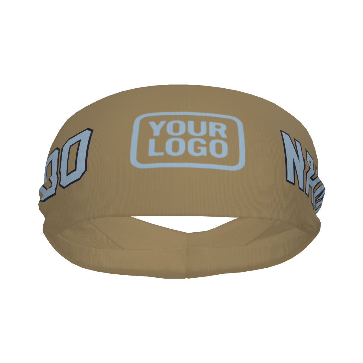 Maßgeschneidertes Hellkhaki Hellblau Sport Stirnband
