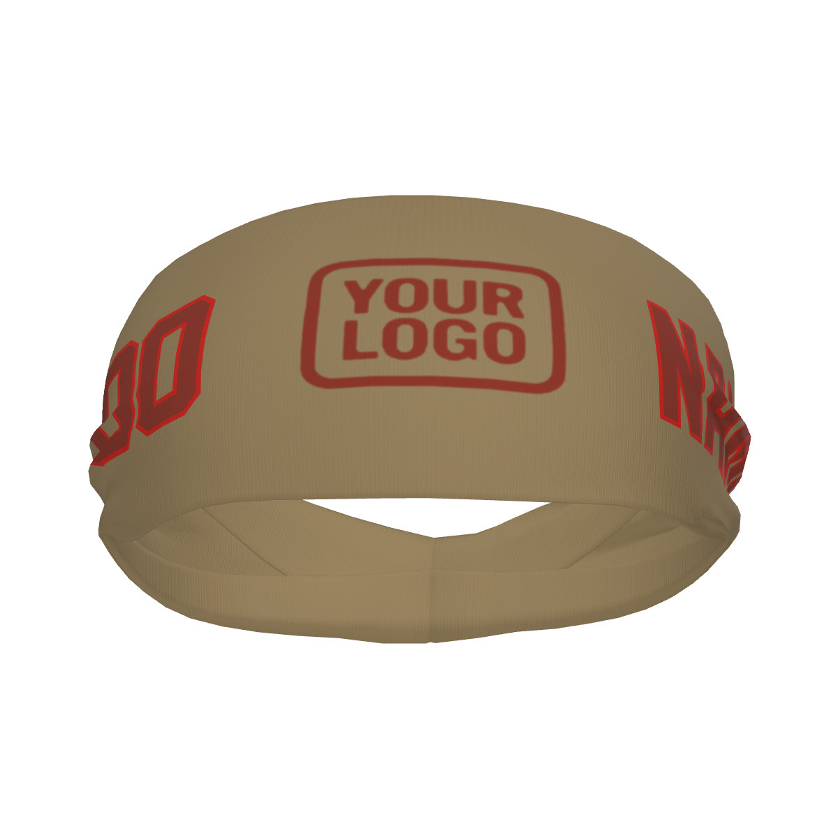 Maßgeschneidertes Hellkhaki Korallenrot Sport Stirnband