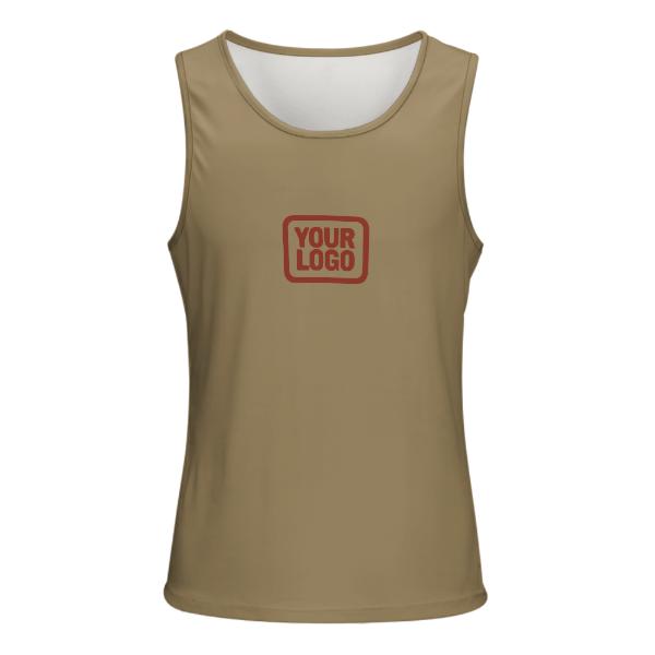 Maßgeschneidertes Hellkhaki Korallenrot Herren Tanktop