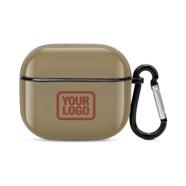 Maßgeschneidertes Hellkhaki Korallenrot AirPods-Hülle (3. Generation)