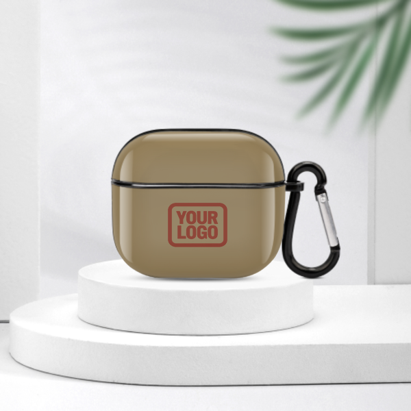 Maßgeschneidertes Hellkhaki Korallenrot AirPods-Hülle (3. Generation)