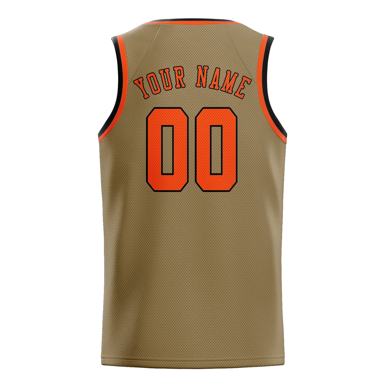 Benutzerdefiniertes Professionelles Hellkhaki Orangerot Basketballtrikot