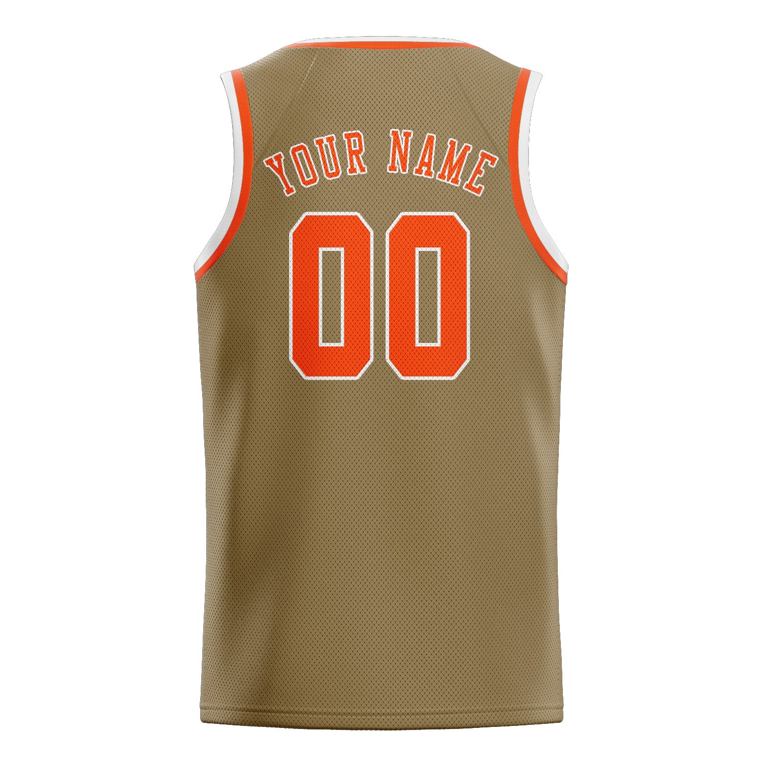 Benutzerdefiniertes Professionelles Hellkhaki Orangerot Basketballtrikot