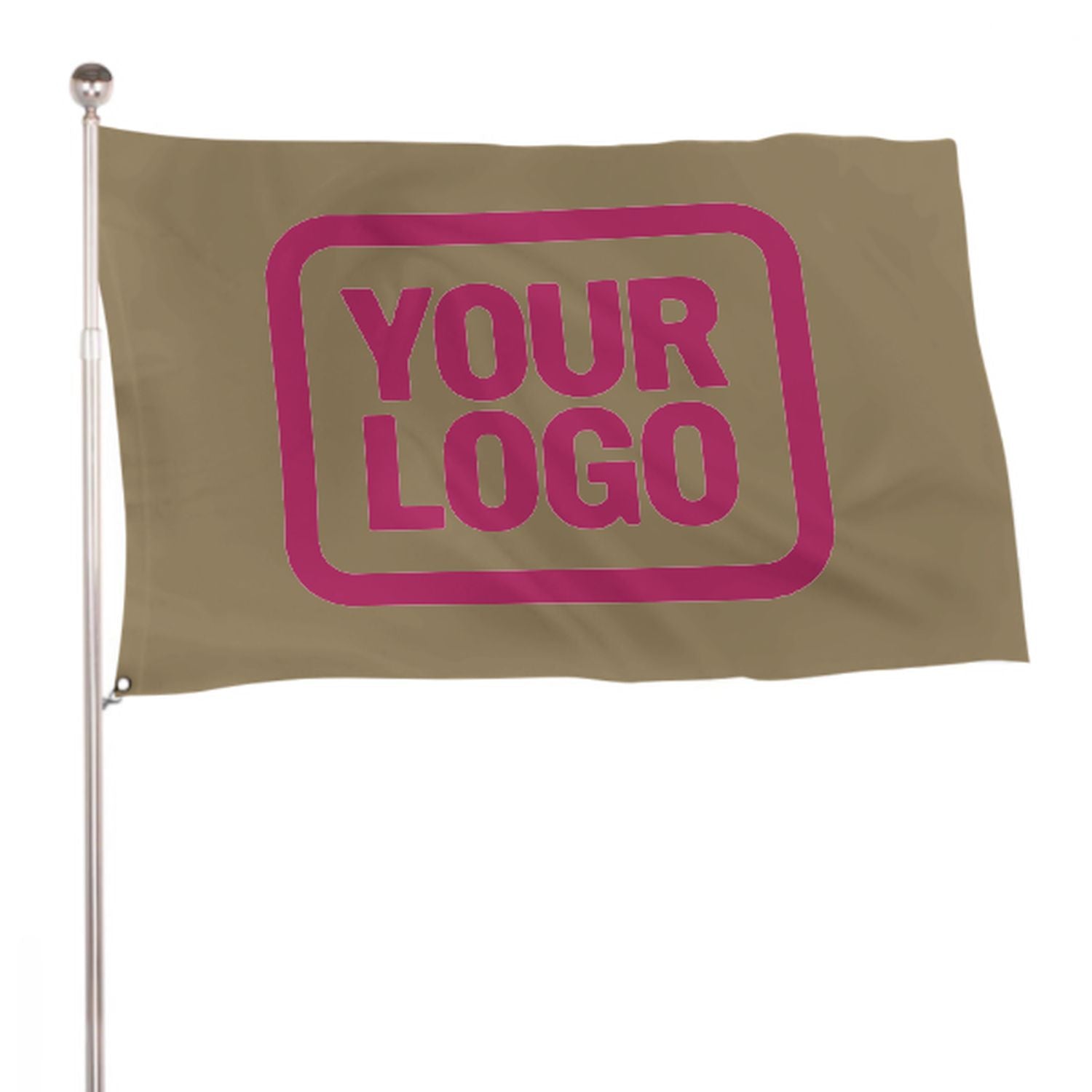 Maßgeschneidertes Hellkhaki Rosarot Flagge