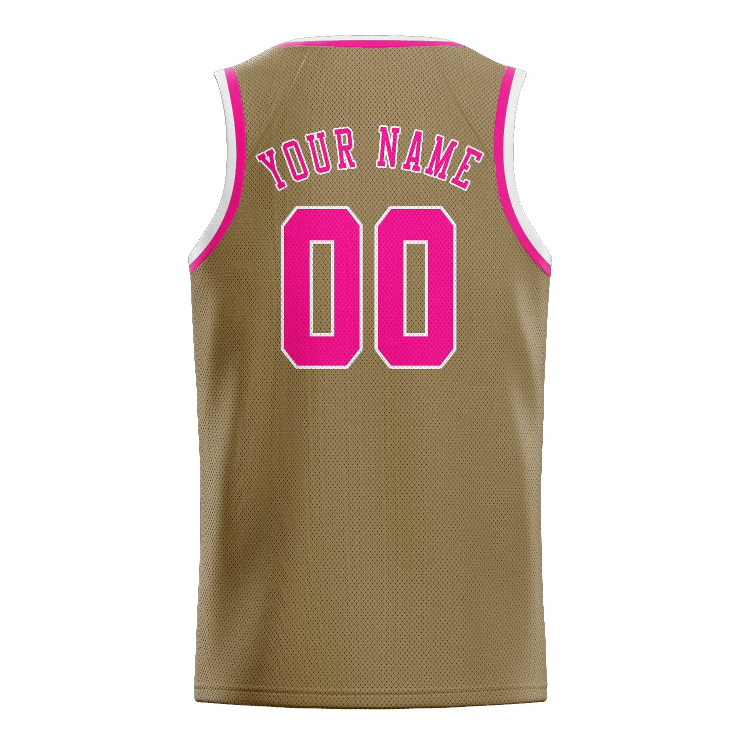 Benutzerdefiniertes Professionelles Hellkhaki Rosarot Basketballtrikot