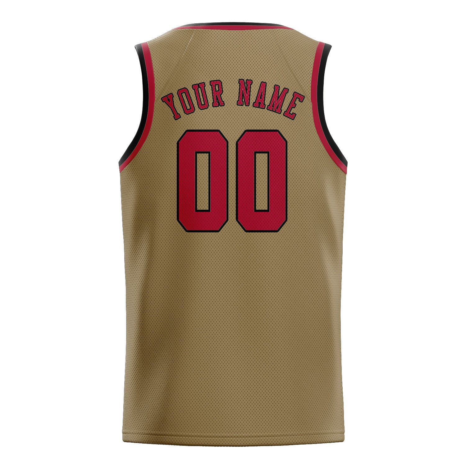 Benutzerdefiniertes Professionelles Hellkhaki Rot Basketballtrikot