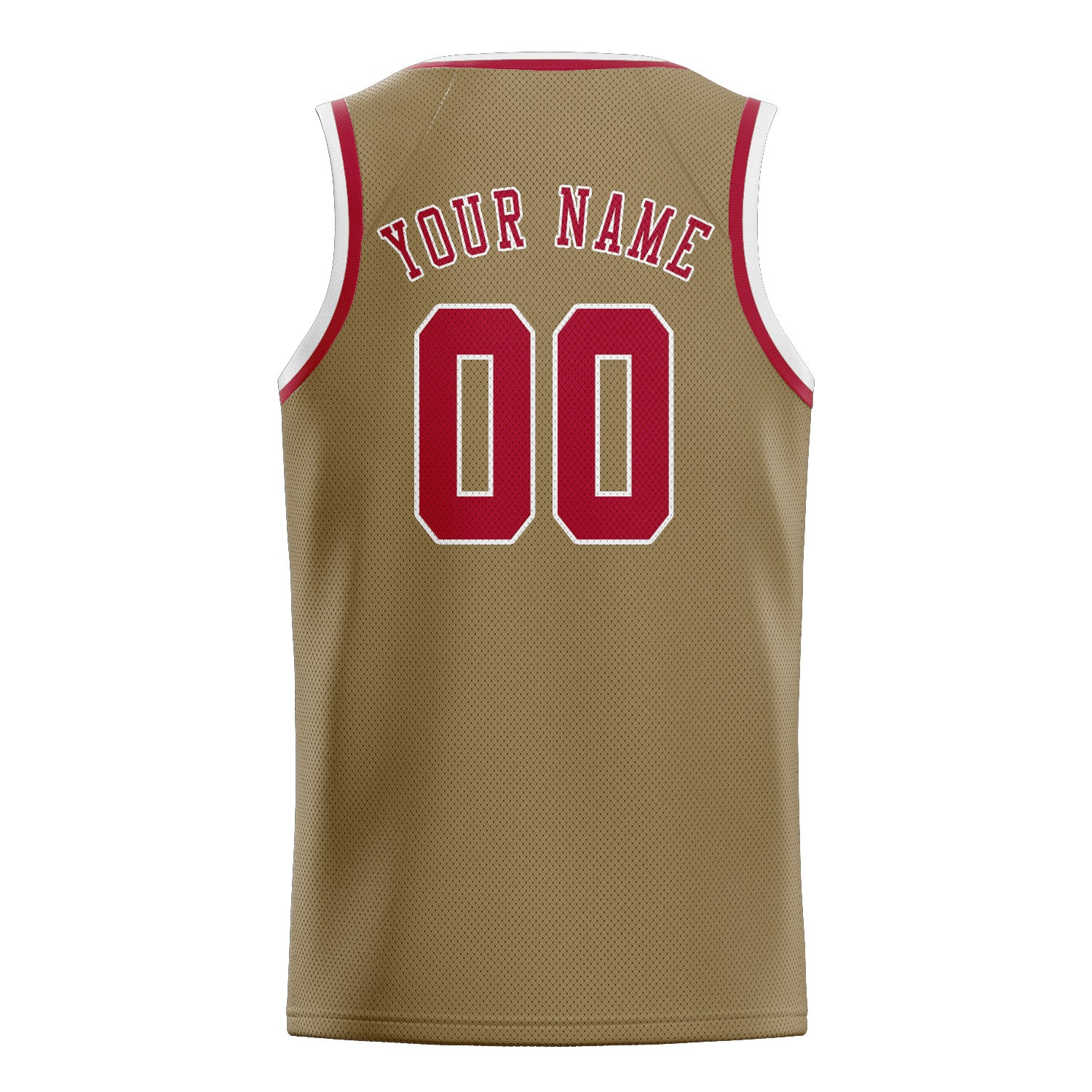 Benutzerdefiniertes Professionelles Hellkhaki Rot Basketballtrikot