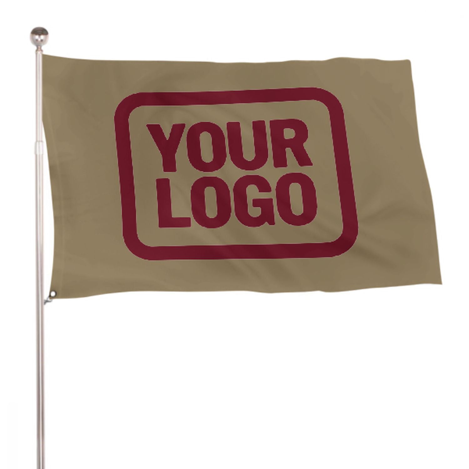Maßgeschneidertes Hellkhaki Karmesinrot Flagge