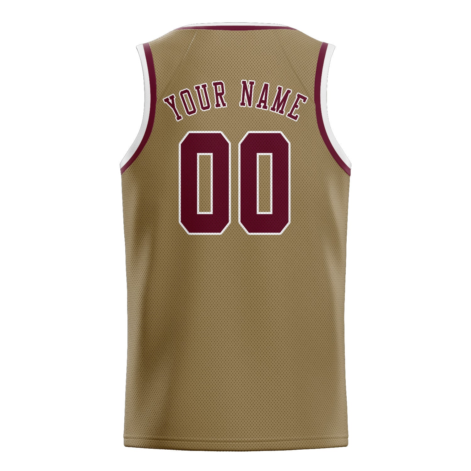 Benutzerdefiniertes Professionelles Hellkhaki Karmesinrot Basketballtrikot