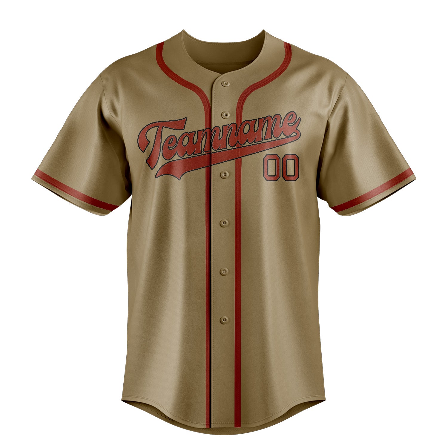 Benutzerdefiniertes Professionelles Hellkhaki Korallenrot Baseballtrikot