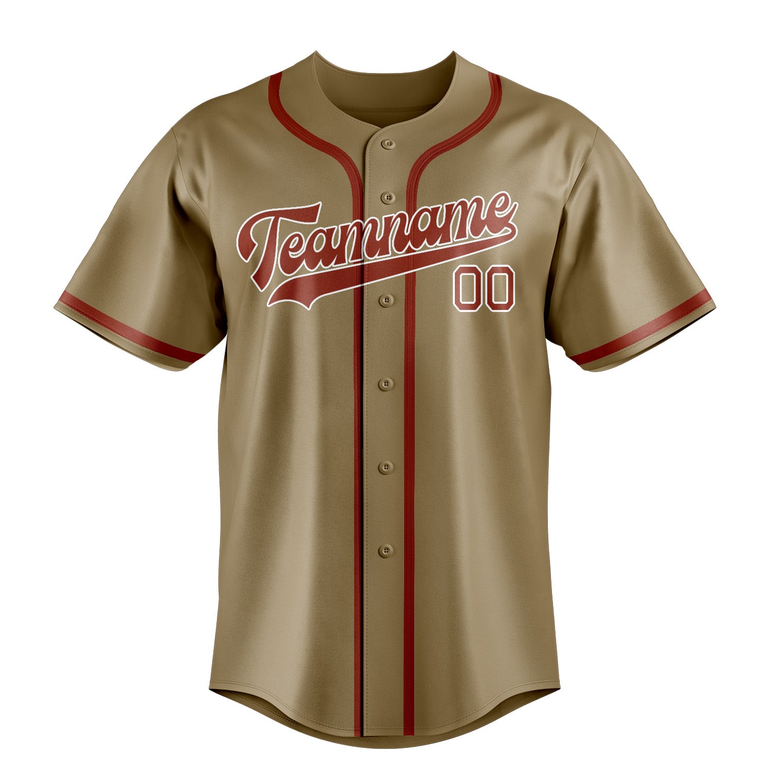Benutzerdefiniertes Professionelles Hellkhaki Korallenrot Baseballtrikot