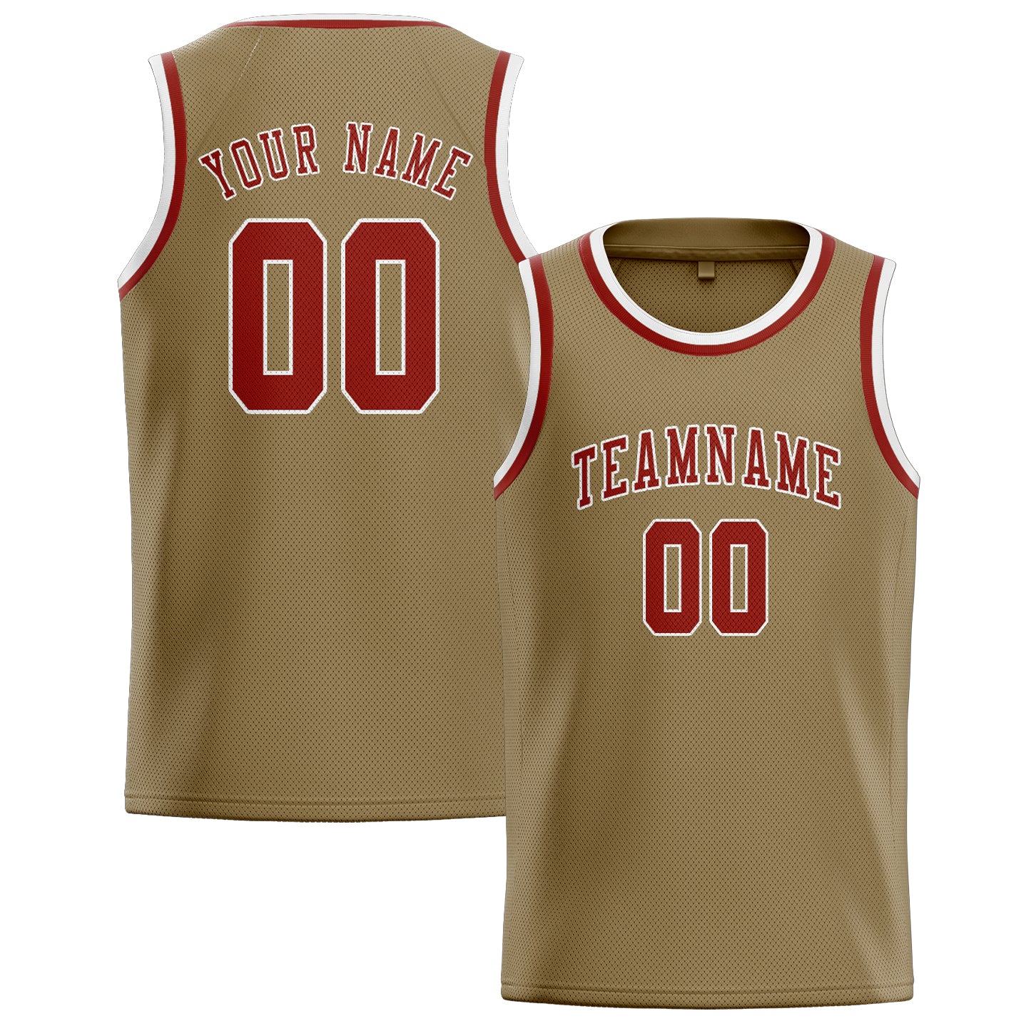 Benutzerdefiniertes Professionelles Hellkhaki Korallenrot Basketballtrikot
