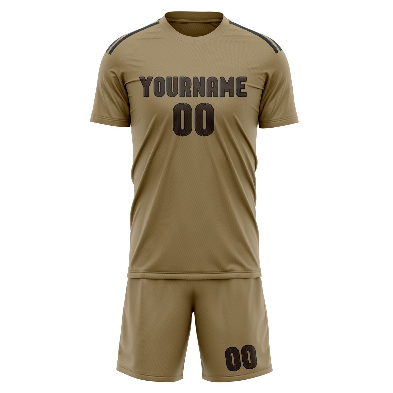 Maßgeschneidertes Professionelles Hellkhaki Braun Fußballtrikot-Set