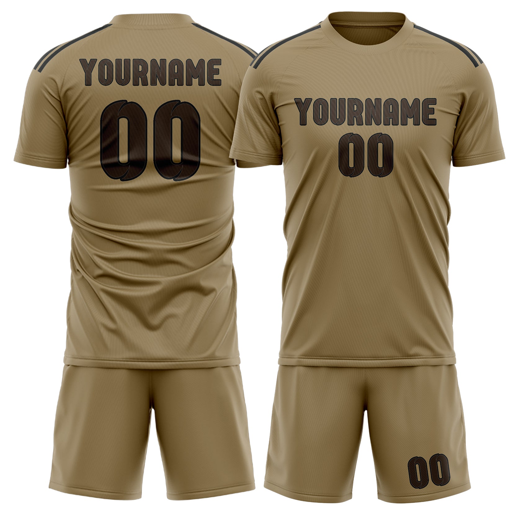 Maßgeschneidertes Professionelles Hellkhaki Braun Fußballtrikot-Set