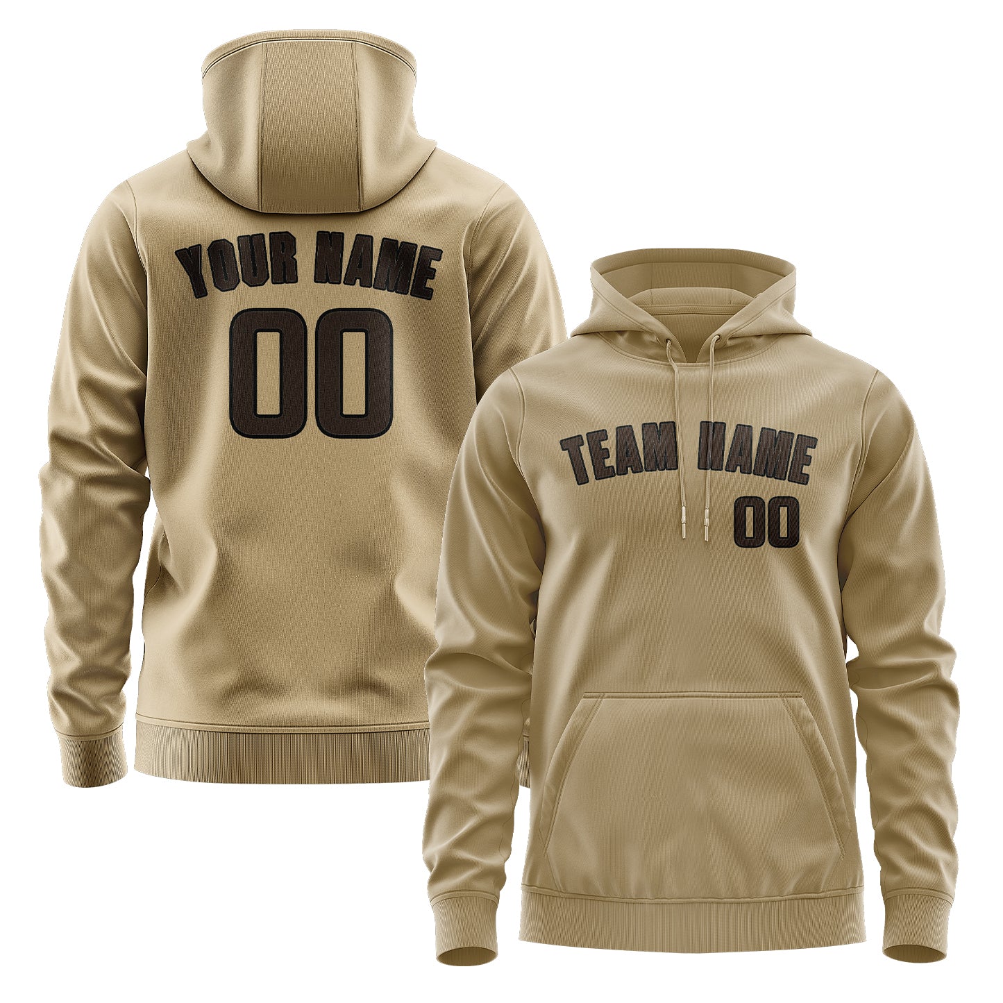 Maßgeschneidertes Hellkhaki Braun Hoodie