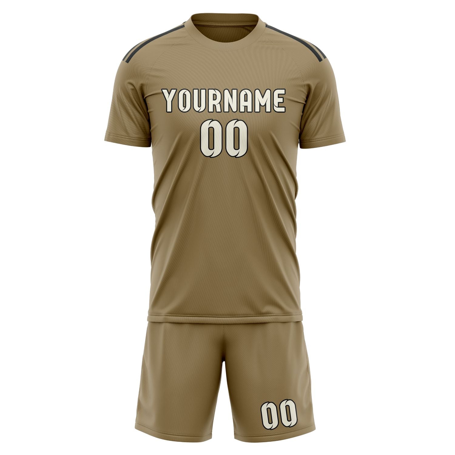 Maßgeschneidertes Professionelles Hellkhaki Beige Fußballtrikot-Set