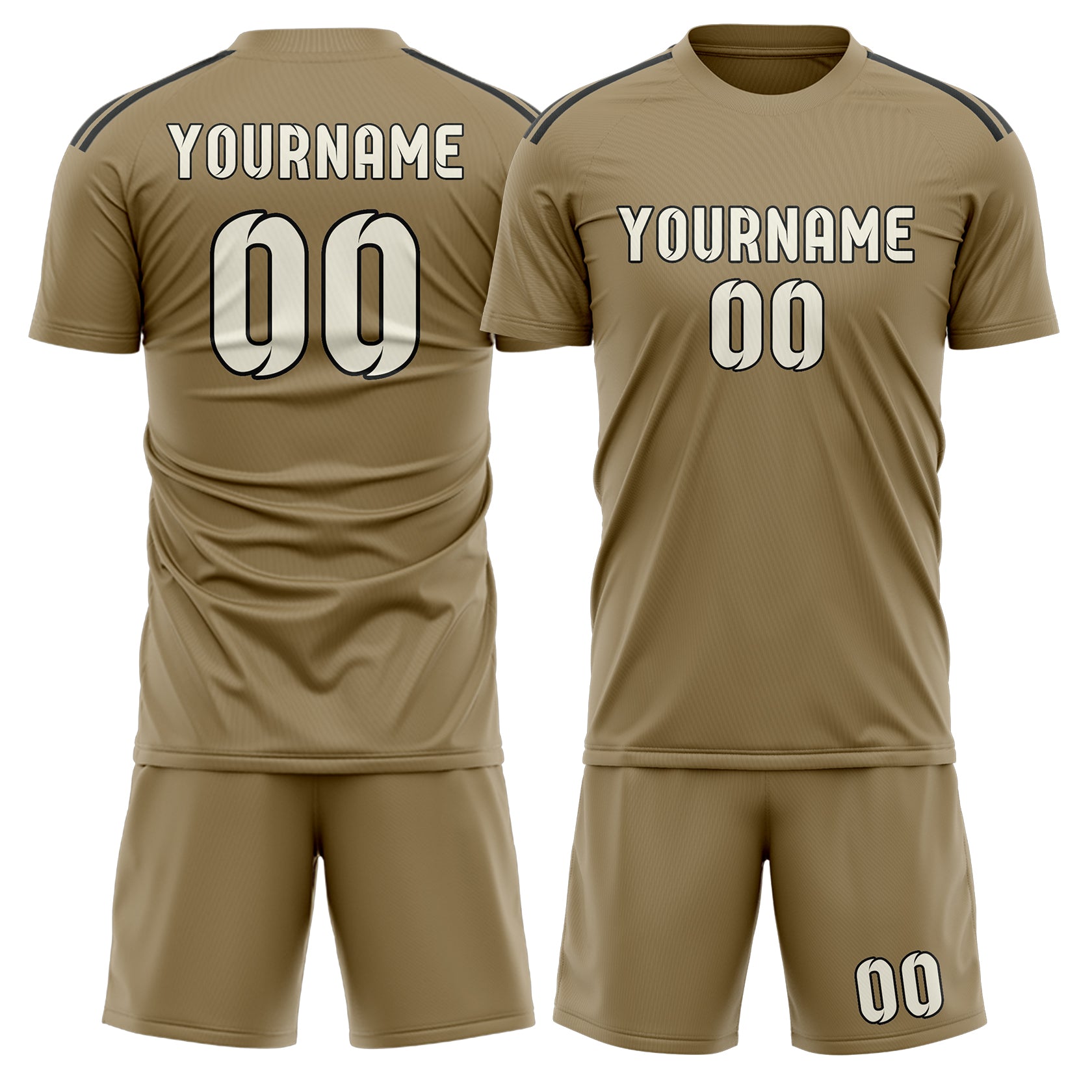 Maßgeschneidertes Professionelles Hellkhaki Beige Fußballtrikot-Set