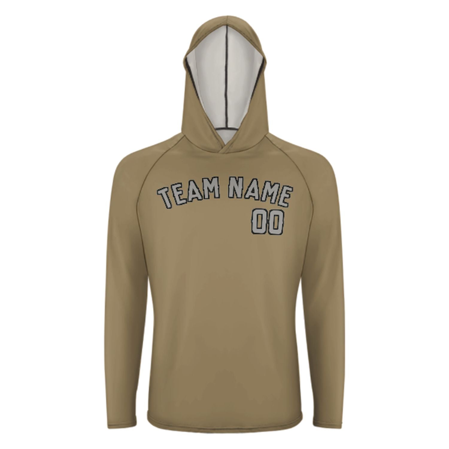 Maßgeschneidertes Hellkhaki Grau UV-Hoodie