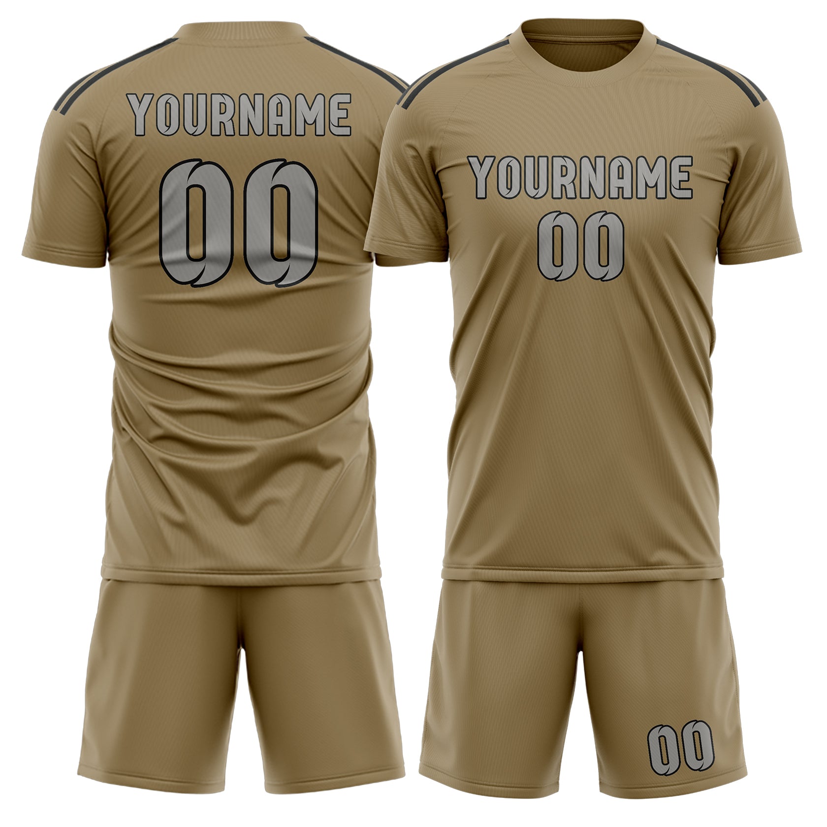 Maßgeschneidertes Professionelles Hellkhaki Grau Fußballtrikot-Set