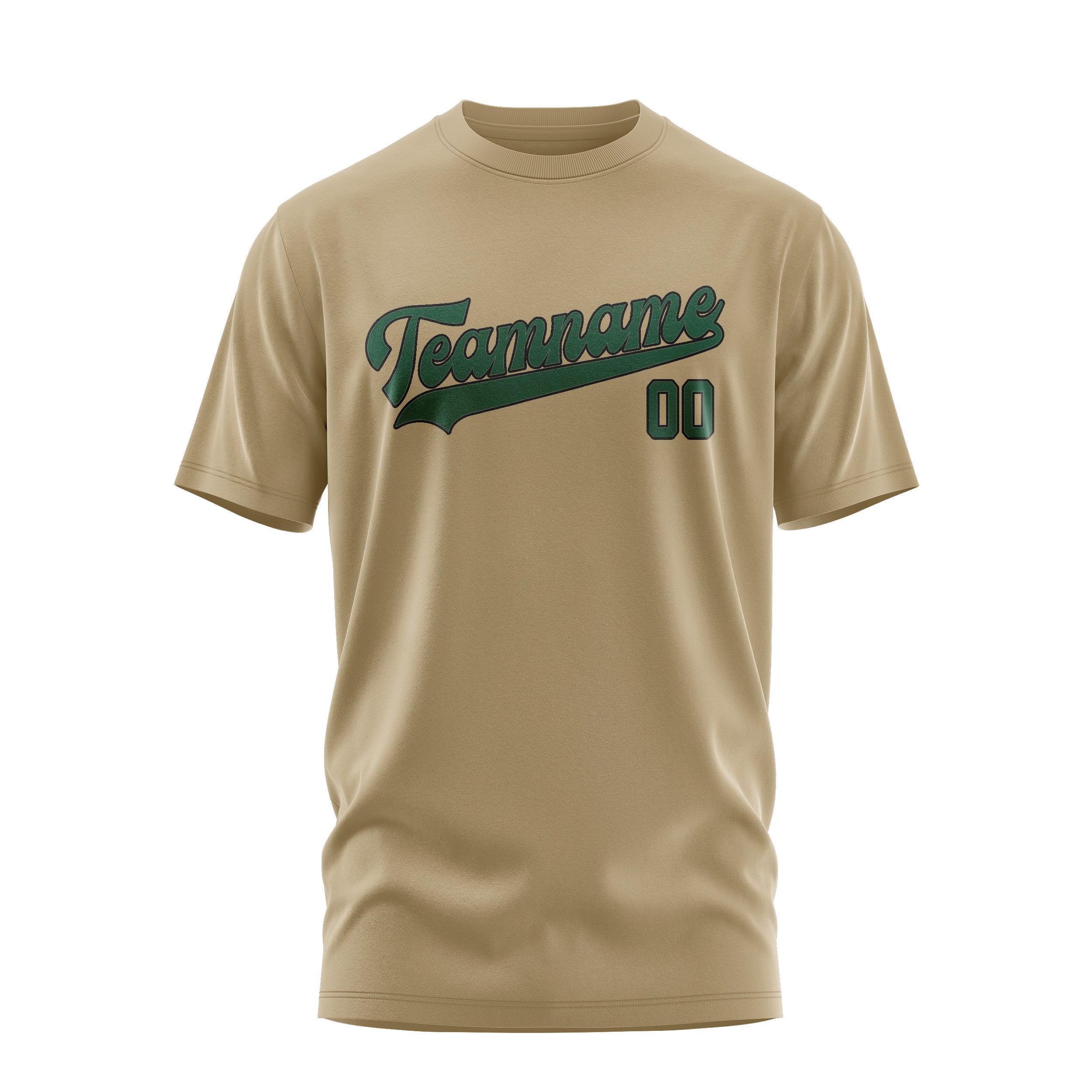 Maßgeschneidertes Hellkhaki Moosgrün T-Shirt
