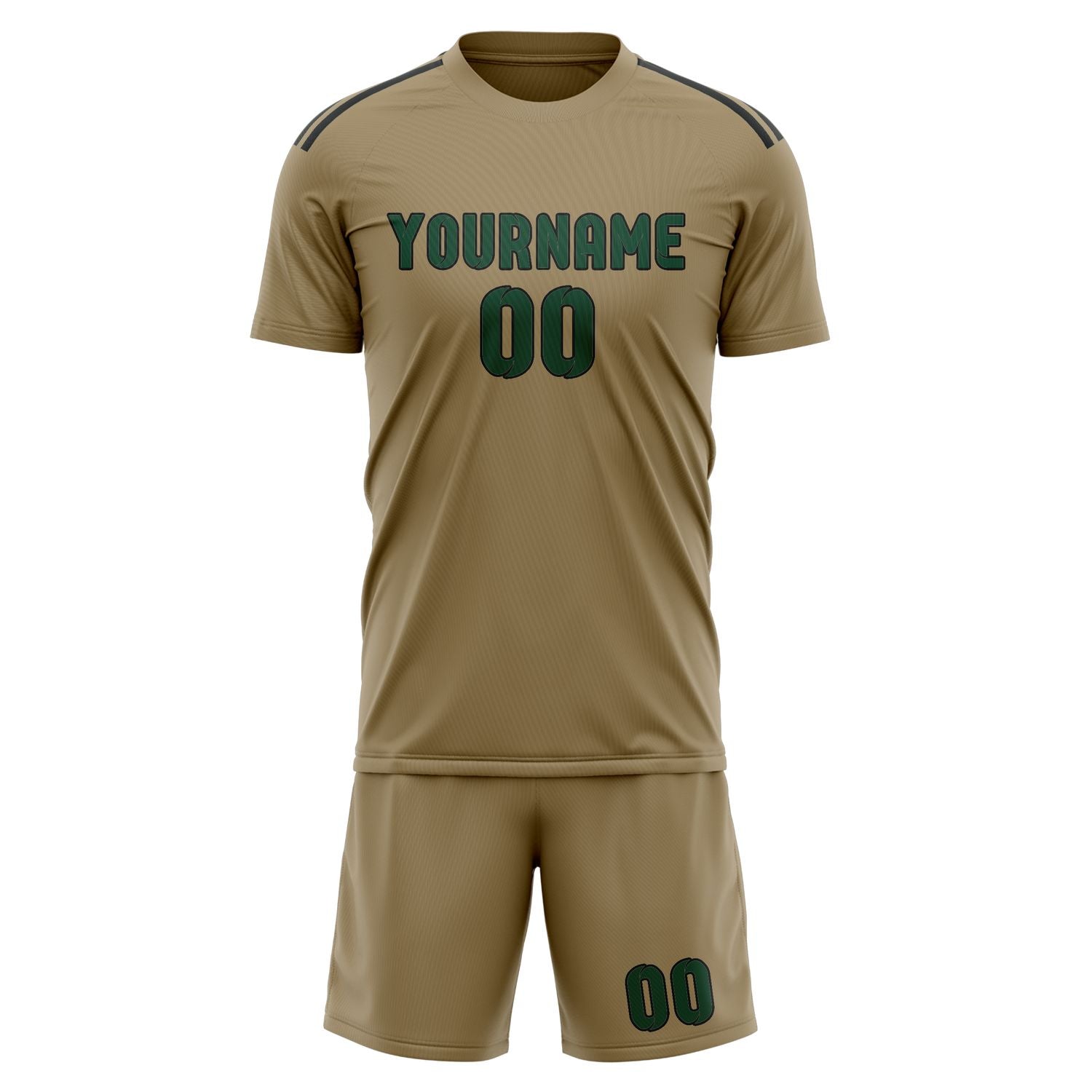 Maßgeschneidertes Professionelles Hellkhaki Moosgrün Fußballtrikot-Set