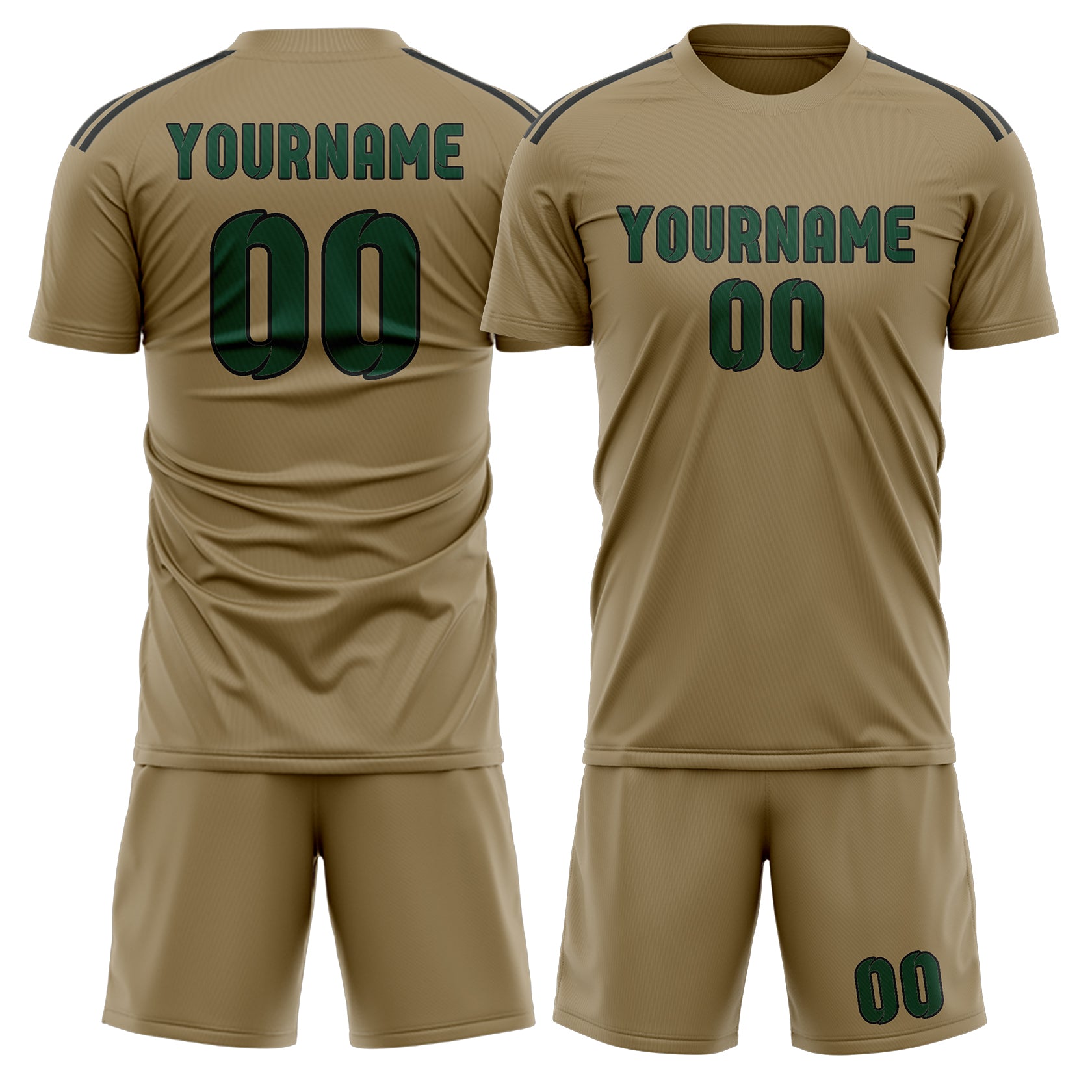 Maßgeschneidertes Professionelles Hellkhaki Moosgrün Fußballtrikot-Set