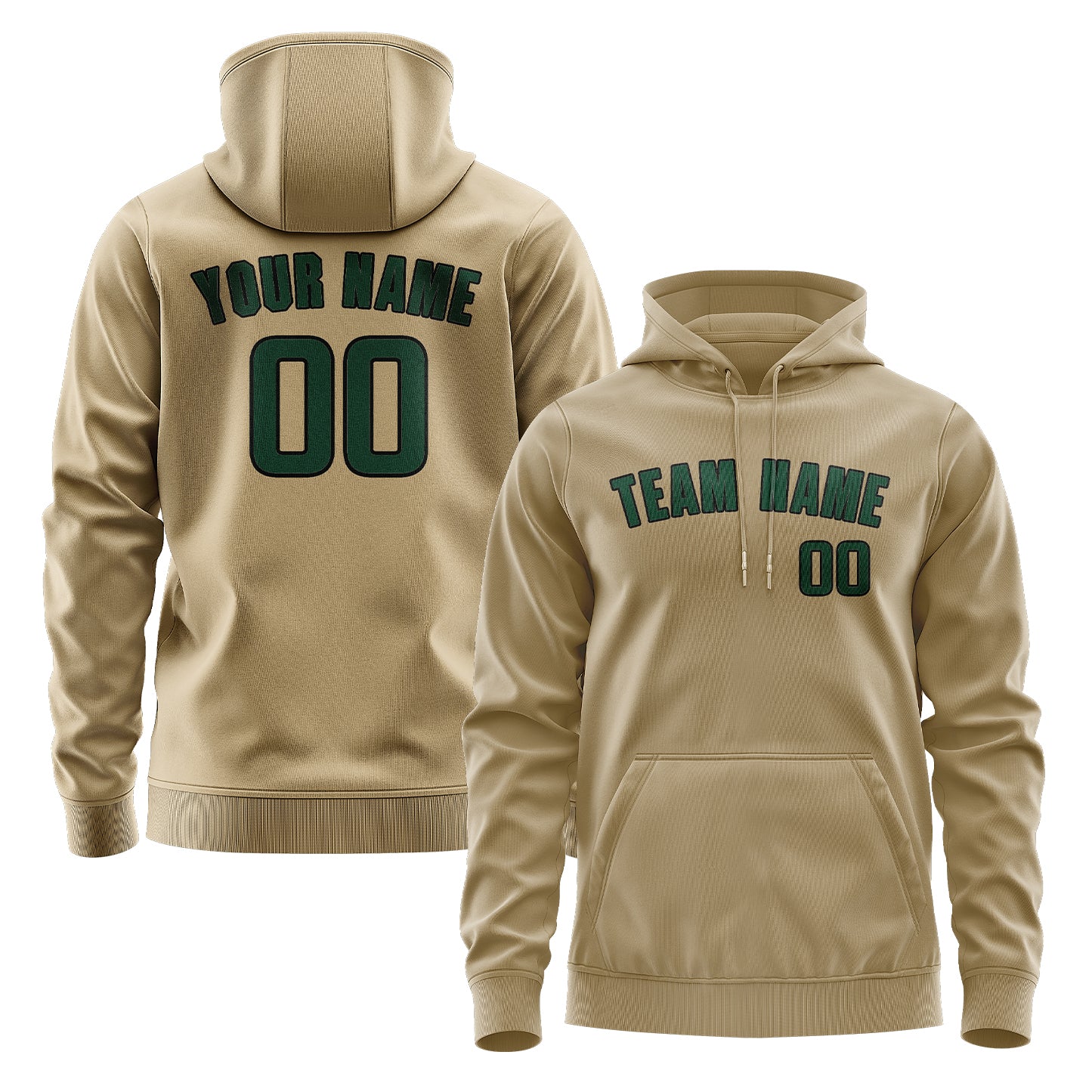 Maßgeschneidertes Hellkhaki Moosgrün Hoodie