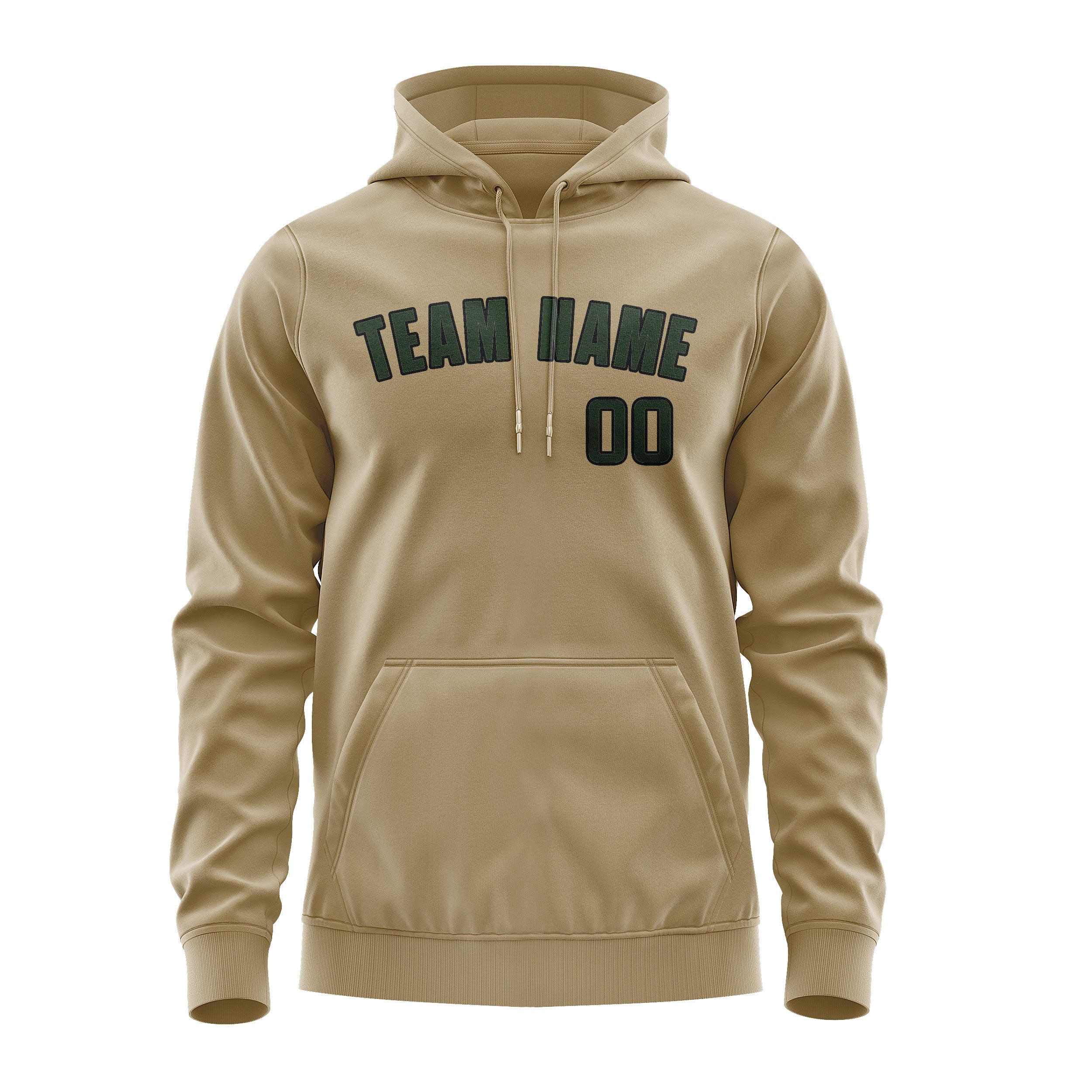 Maßgeschneidertes Hellkhaki Tannengrün Hoodie
