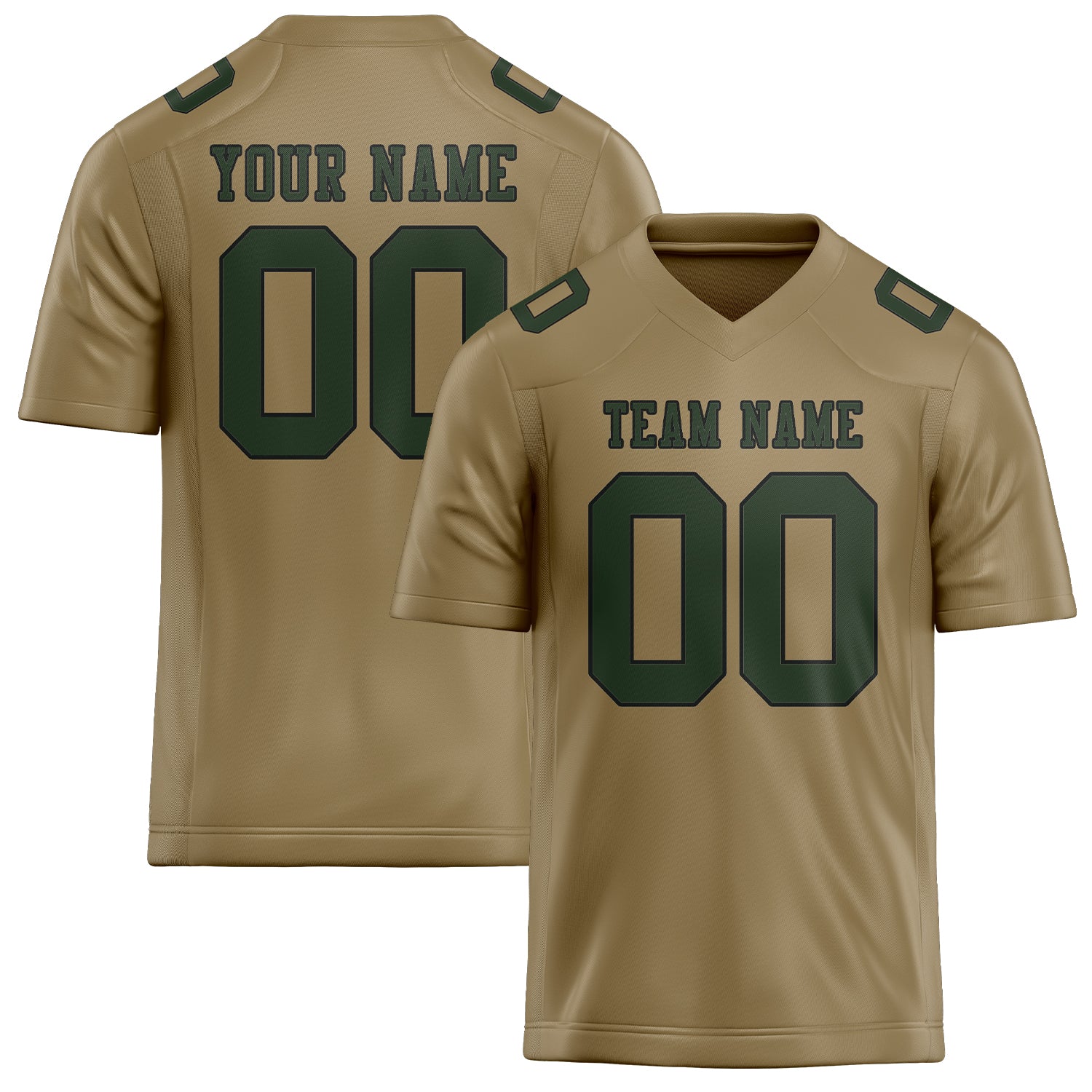 Maglia da rugby su misura professionale color cachi chiaro e verde abete