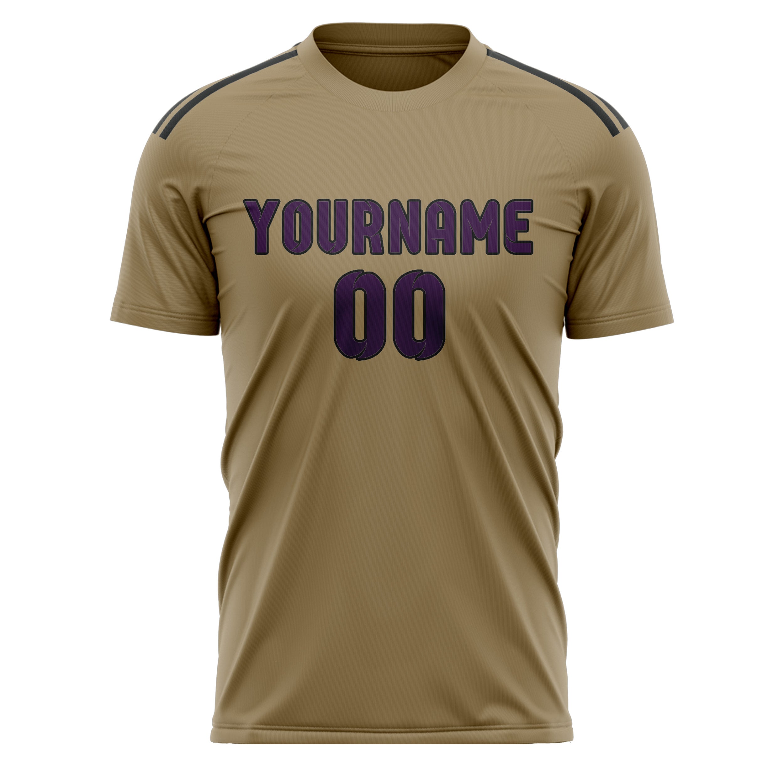 Benutzerdefiniertes Professionelles Hellkhaki Lila Fußballtrikot