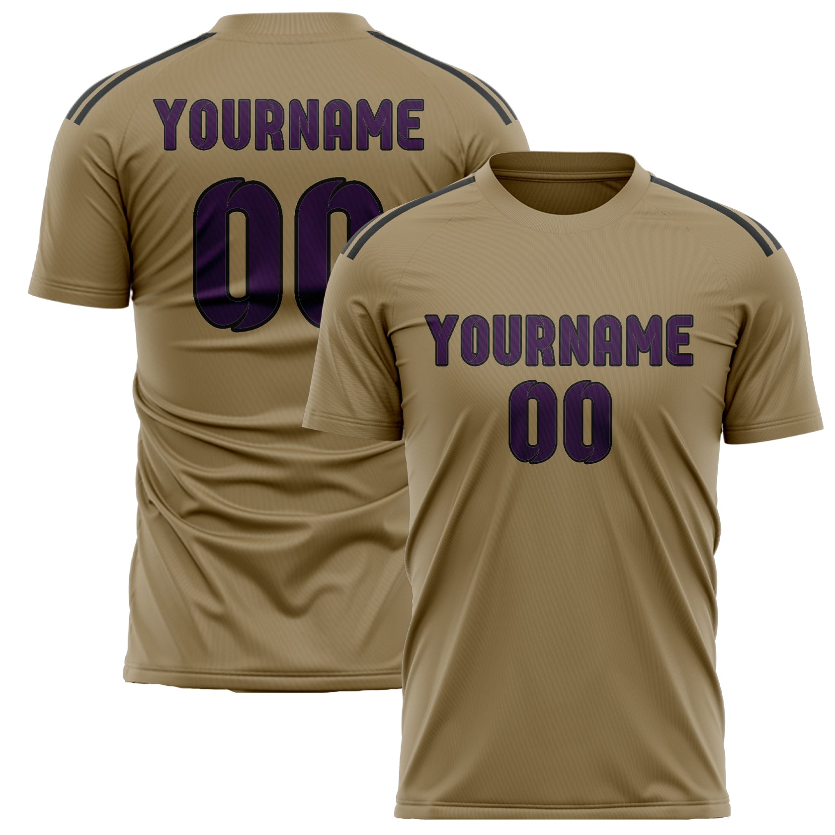 Benutzerdefiniertes Professionelles Hellkhaki Lila Fußballtrikot