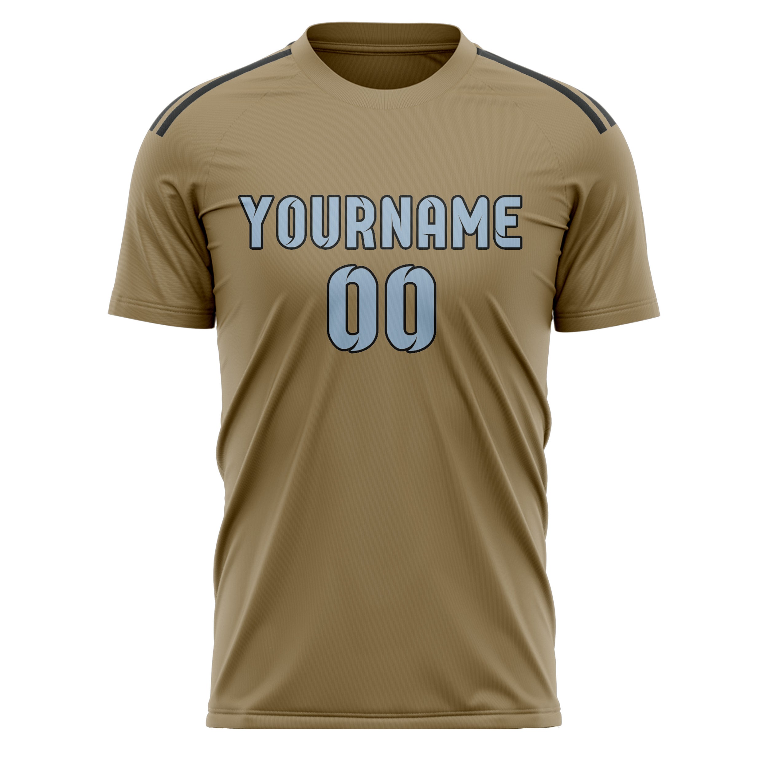 Benutzerdefiniertes Professionelles Hellkhaki Hellblau Fußballtrikot