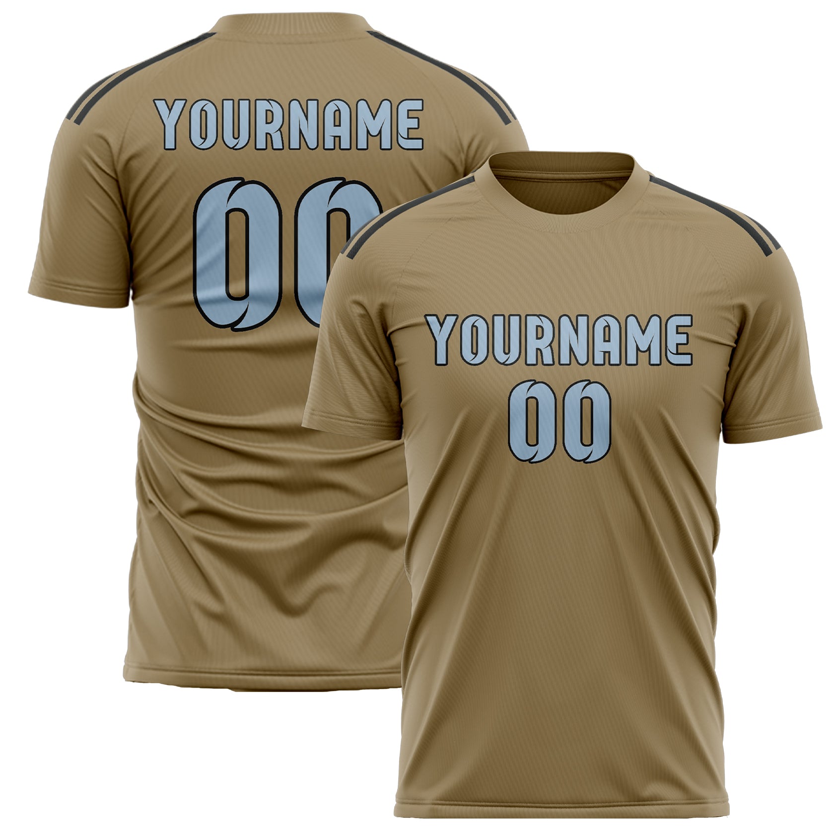 Benutzerdefiniertes Professionelles Hellkhaki Hellblau Fußballtrikot