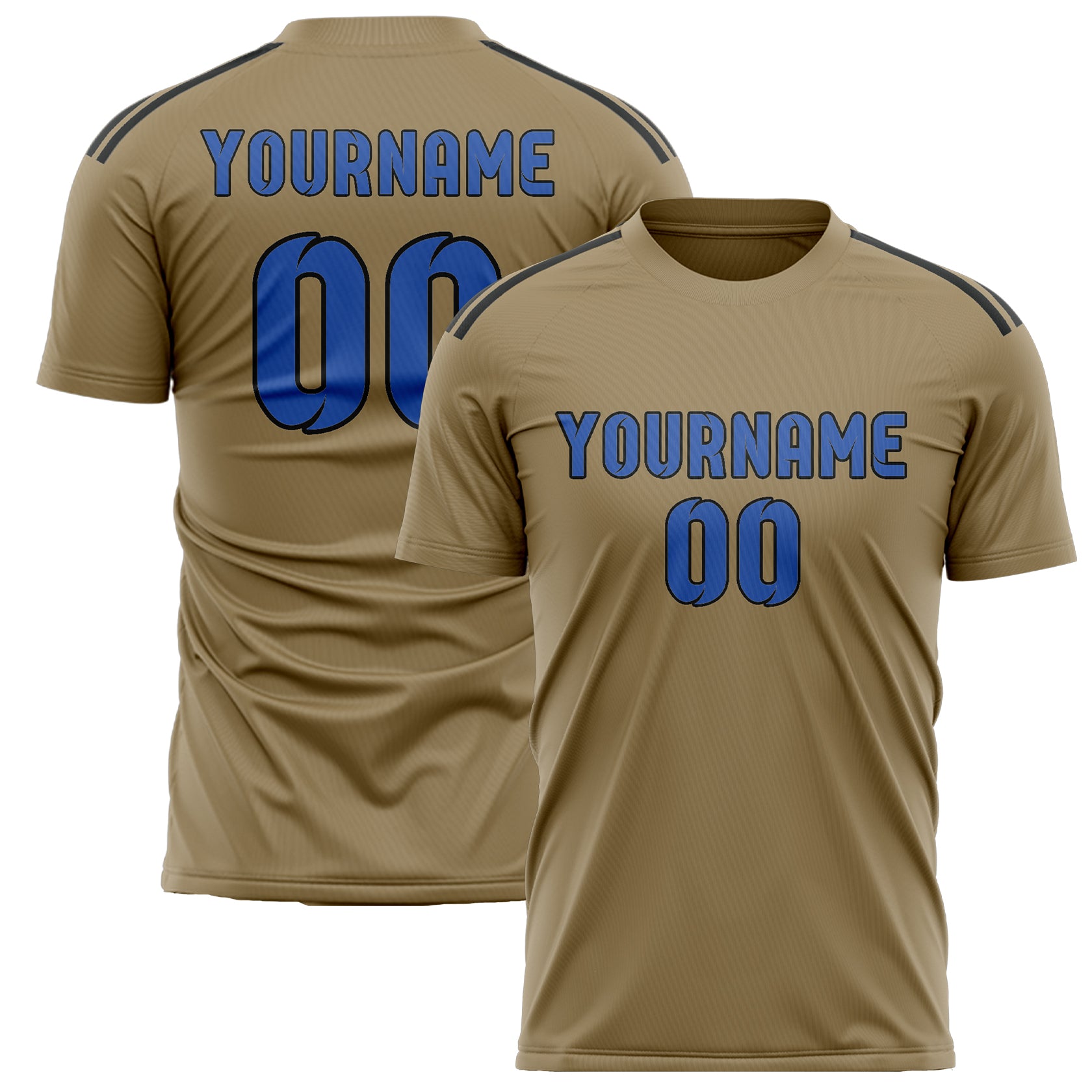 Benutzerdefiniertes Professionelles Hellkhaki Himmelblau Fußballtrikot