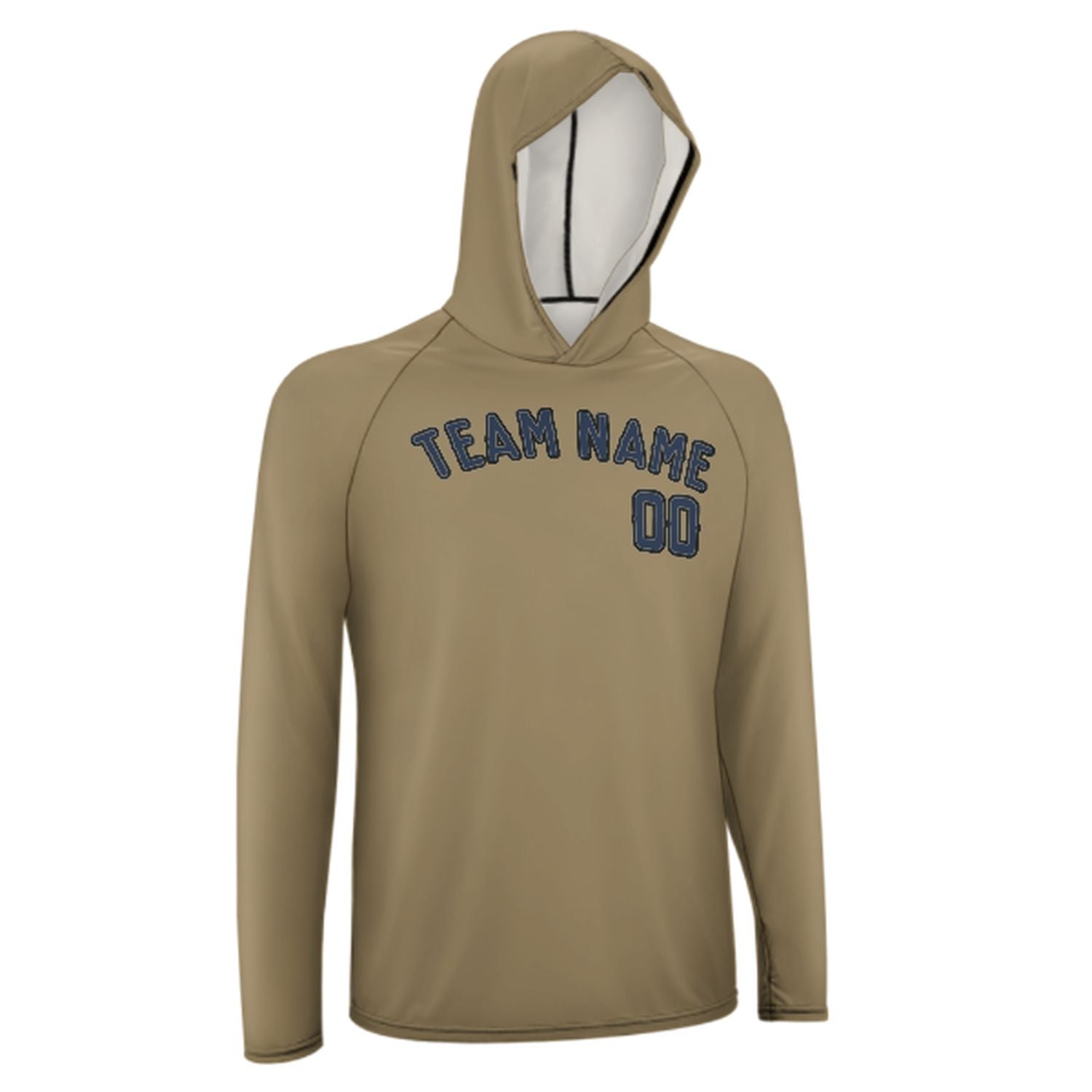Maßgeschneidertes Hellkhaki Marineblau UV-Hoodie