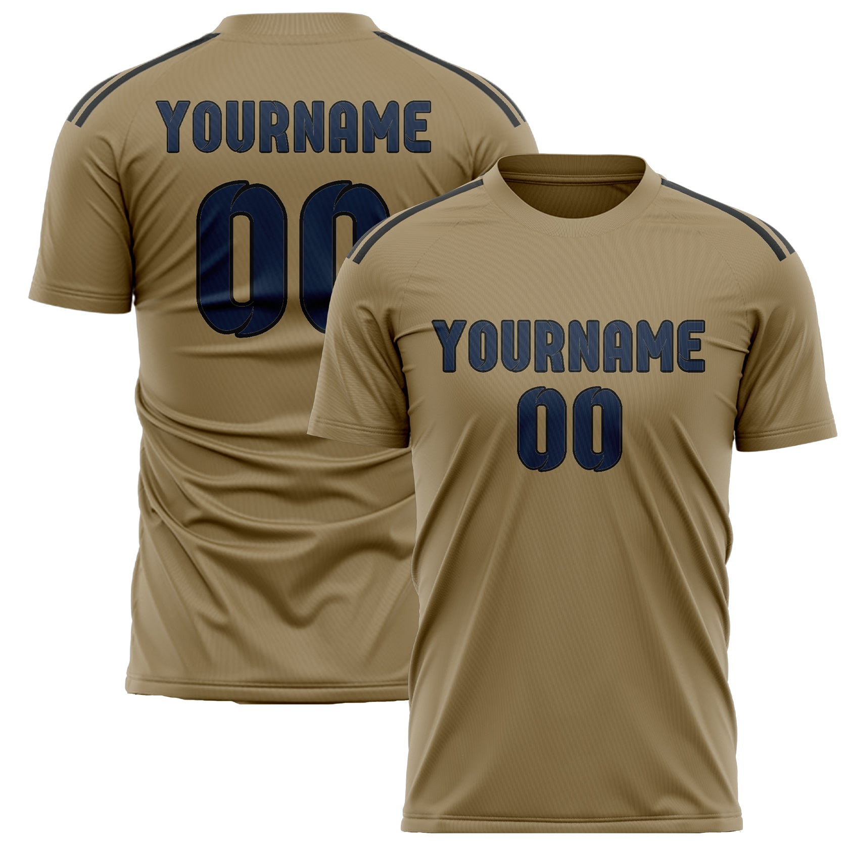 Benutzerdefiniertes Professionelles Hellkhaki Marineblau Fußballtrikot