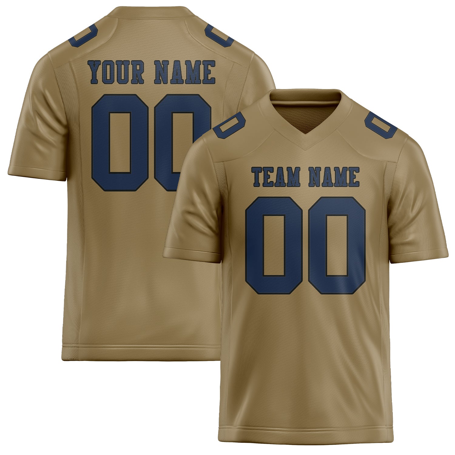 Maglia da rugby personalizzata professionale color cachi chiaro e blu navy